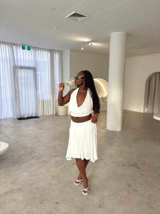 With Jean Sharni Off White Midi Set