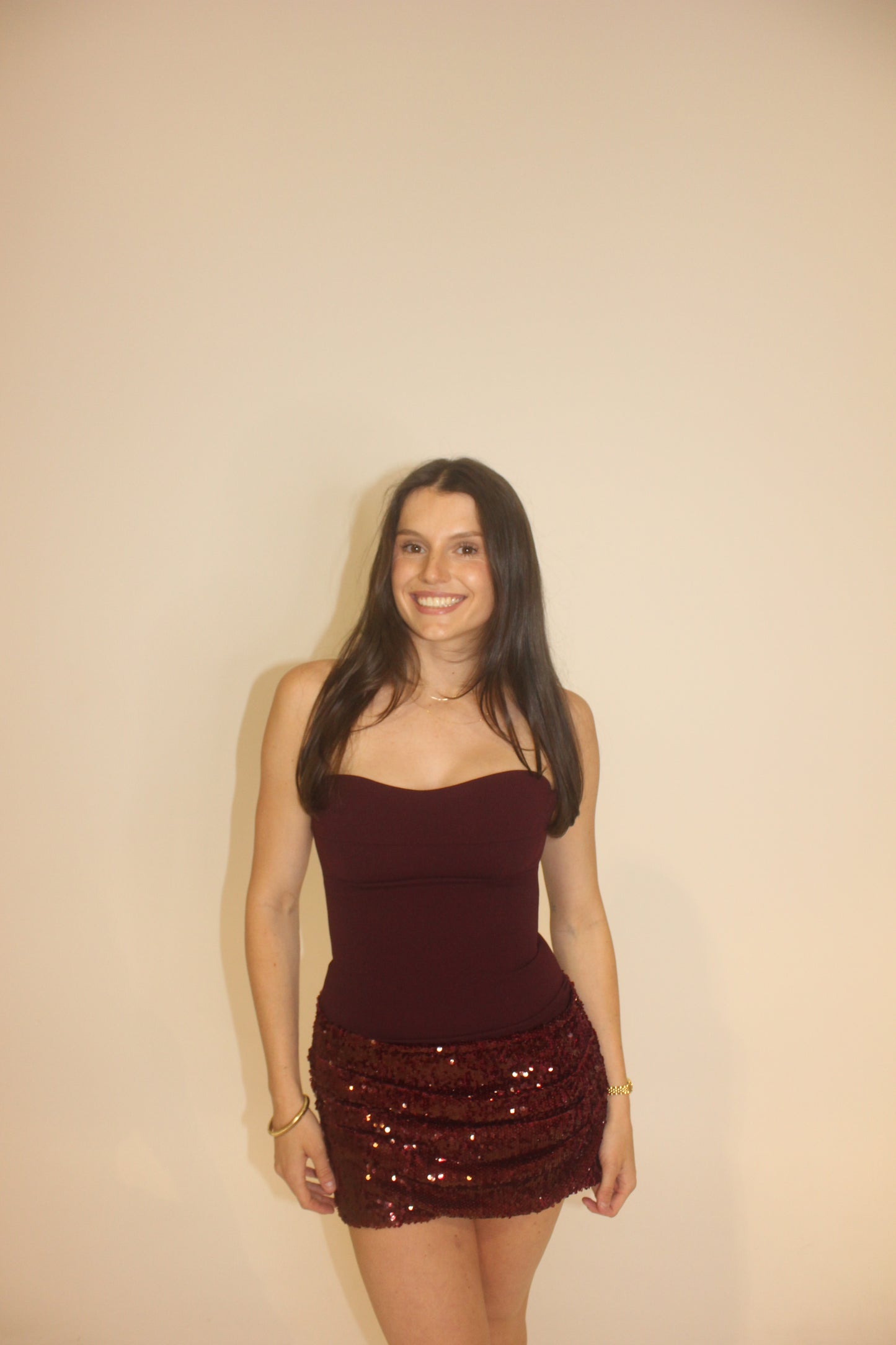 Ance Gria Anastasia Mini Maroon Dress