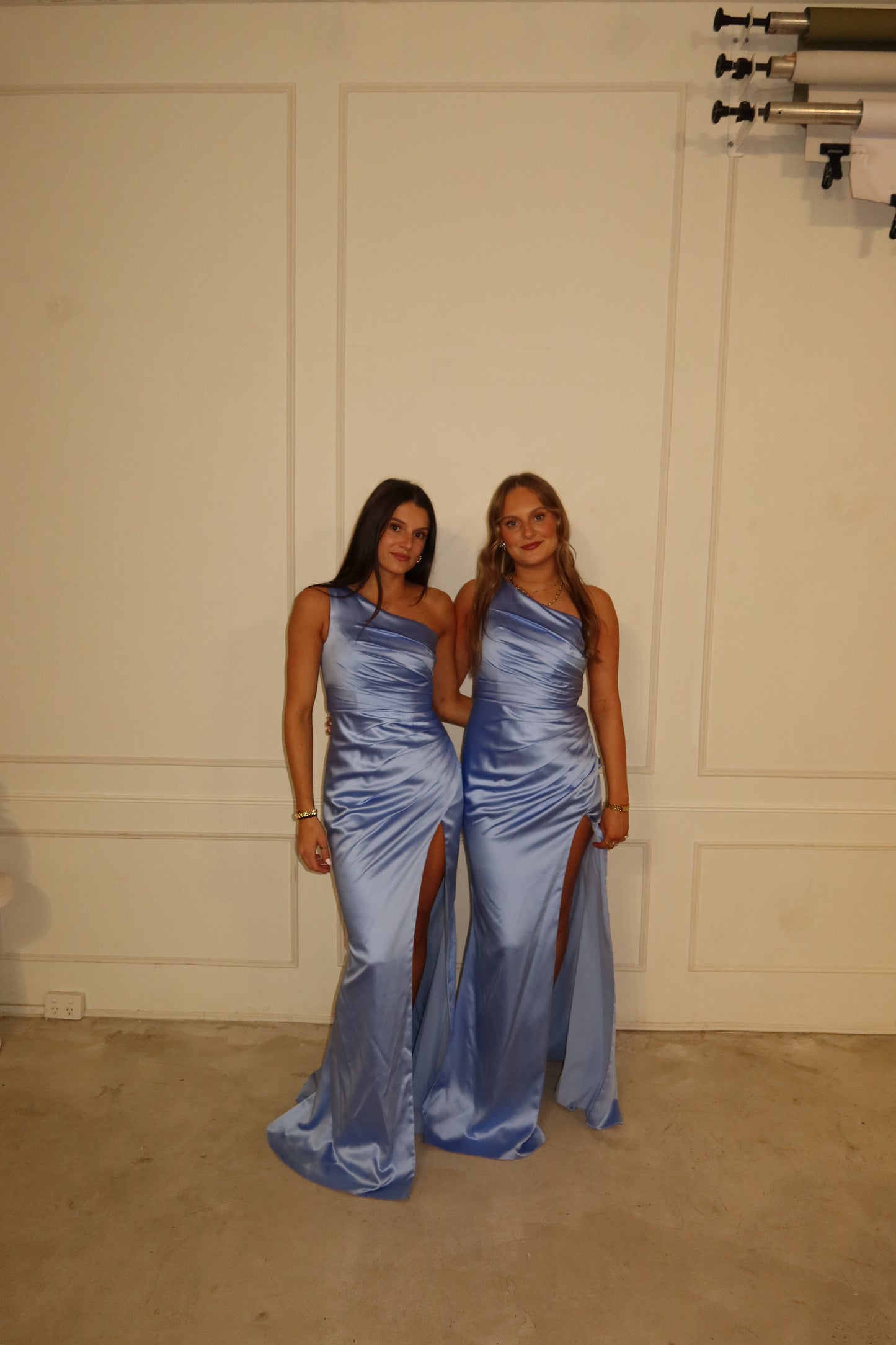Jadore Light Blue Silk One Shoulder Formal Dress