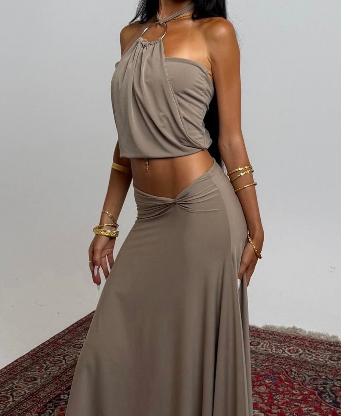Marouge Alkarz Midi Brown Set