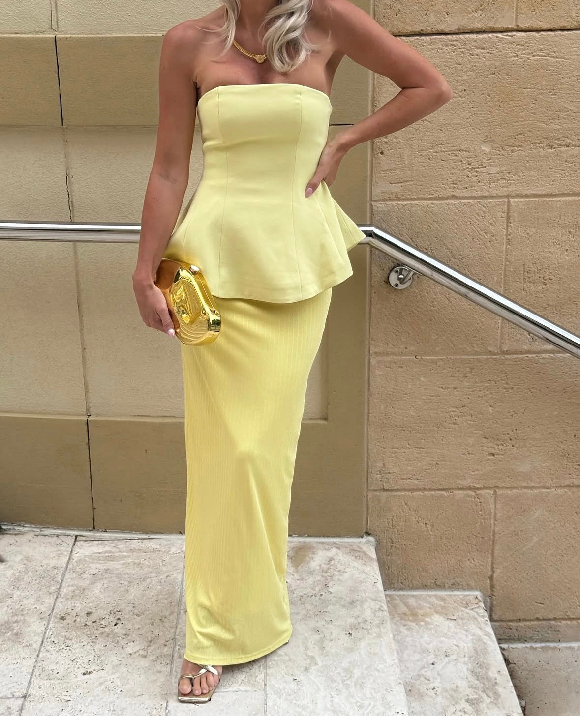 Emelia The Label Elliana Yellow Maxi Dress