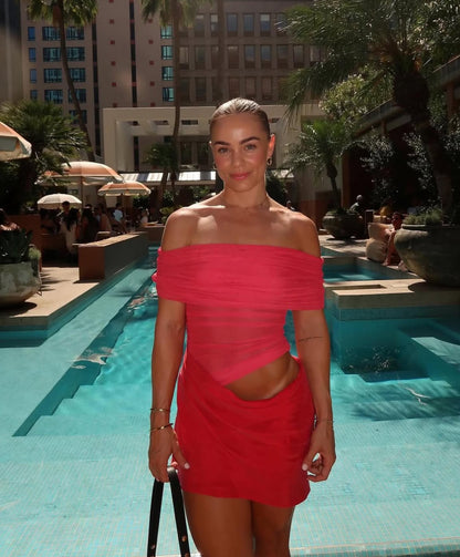 Benni Nico Off Shoulder Mini Watermelon