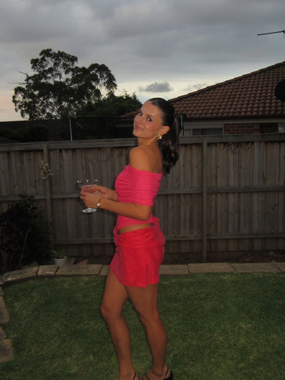 Benni Nico Off Shoulder Mini Watermelon