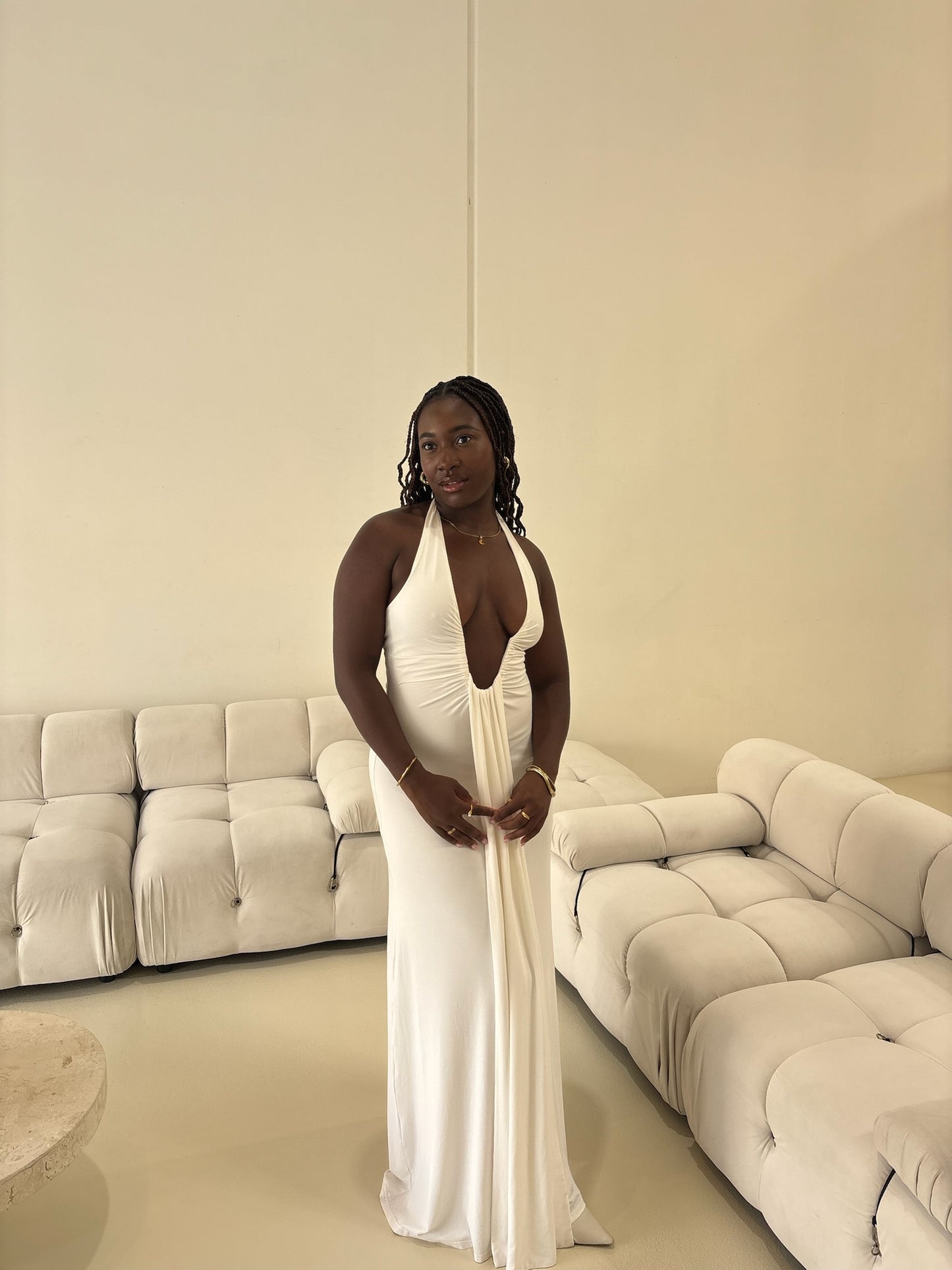 Misha Jennifer Cupro Maxi White