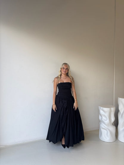 AJE Violette Bubble Hem Maxi Black