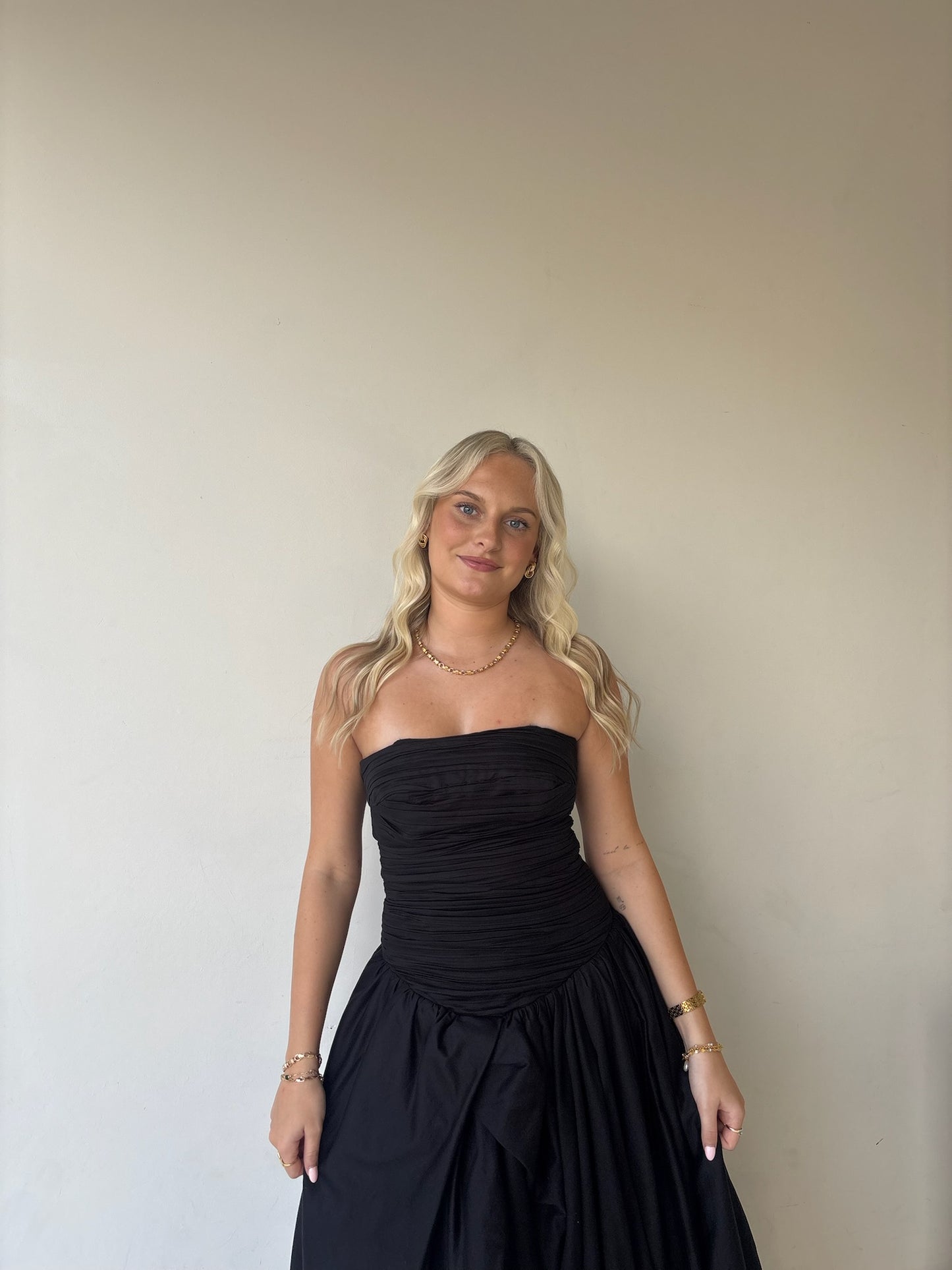 AJE Violette Bubble Hem Maxi Black