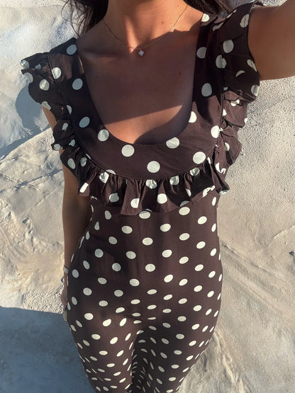 Designed By Si Luna Polka Dot Maxi Dress