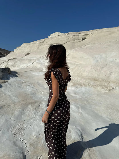 Designed By Si Luna Polka Dot Maxi Dress