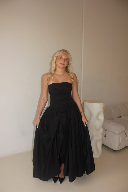 AJE Violette Bubble Hem Maxi Black