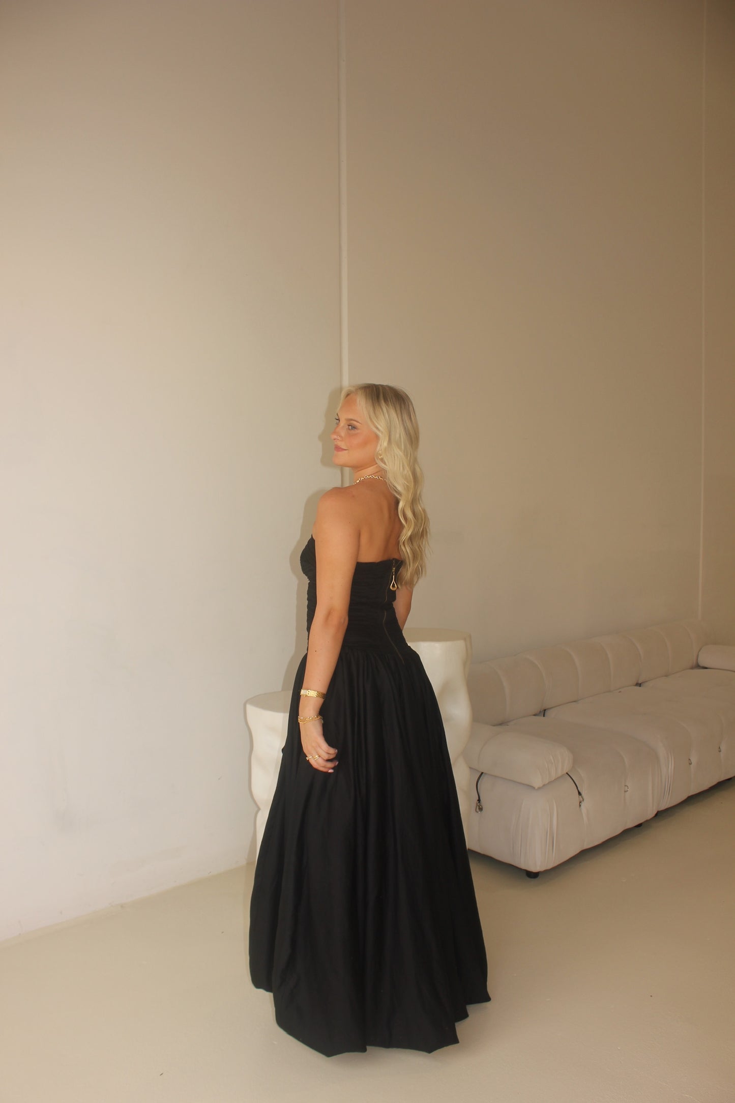 AJE Violette Bubble Hem Maxi Black