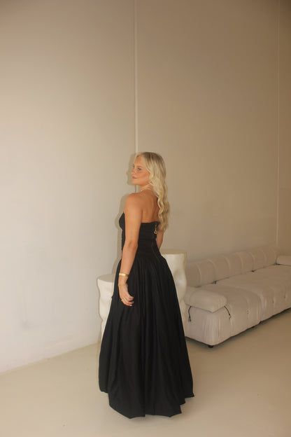 AJE Violette Bubble Hem Maxi Black