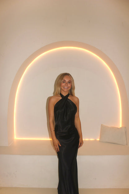 YLD Crossover Backless Black Maxi