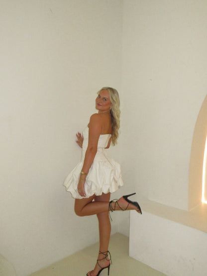 AJE Violette Bubble Hem Mini White