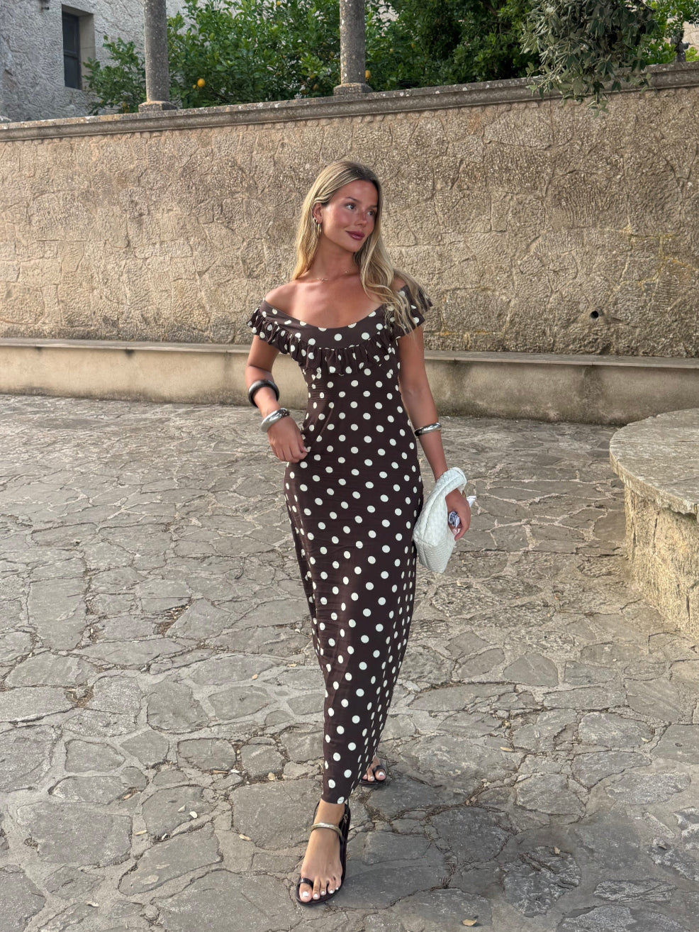 Designed By Si Luna Polka Dot Maxi Dress