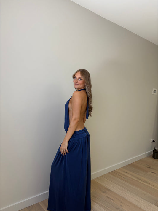 At First Sight Reef Navy Backless Midi