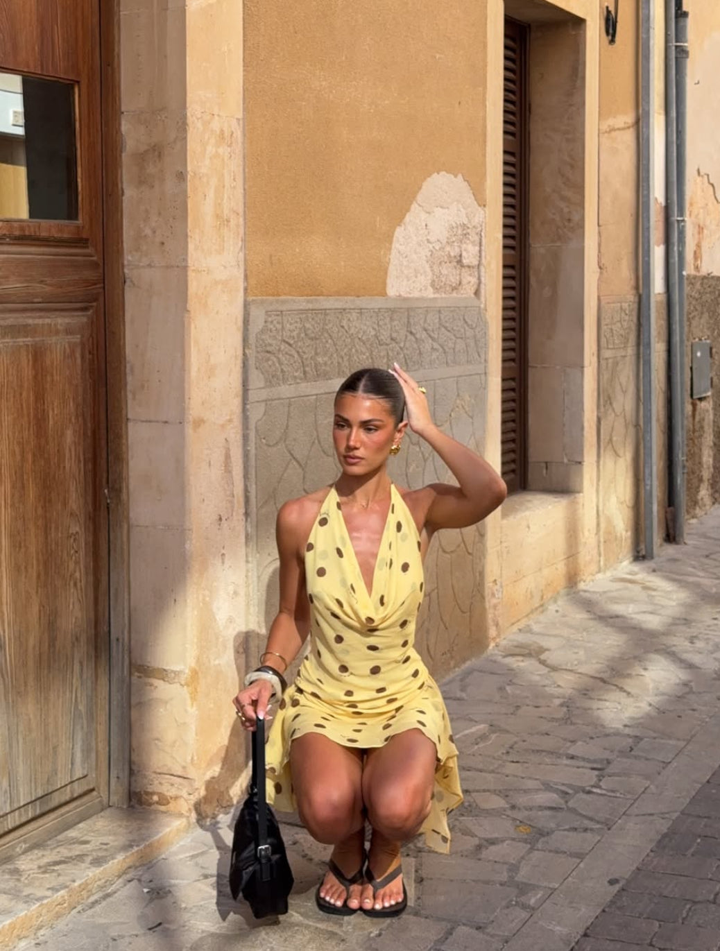 Benni Harlow Polka Dot Yellow Mini