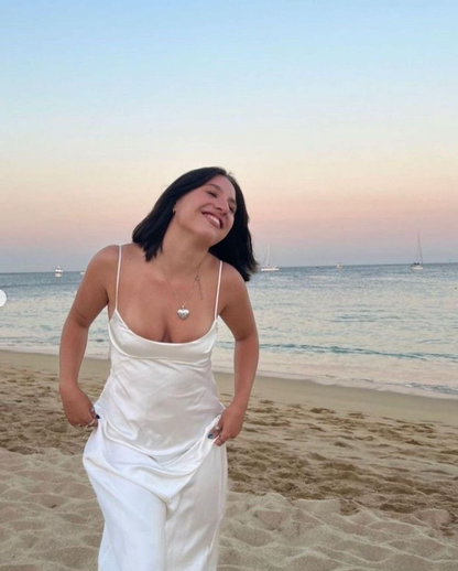 Zara Satin Slip Dress White Maxi