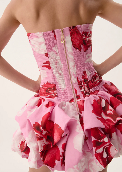 AJE Violette Bubble Hem Mini Pink Floral