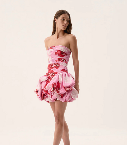 AJE Violette Bubble Hem Mini Pink Floral