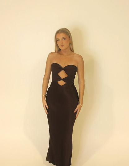 Bec and Bridge Halle Strapless Maxi Brown