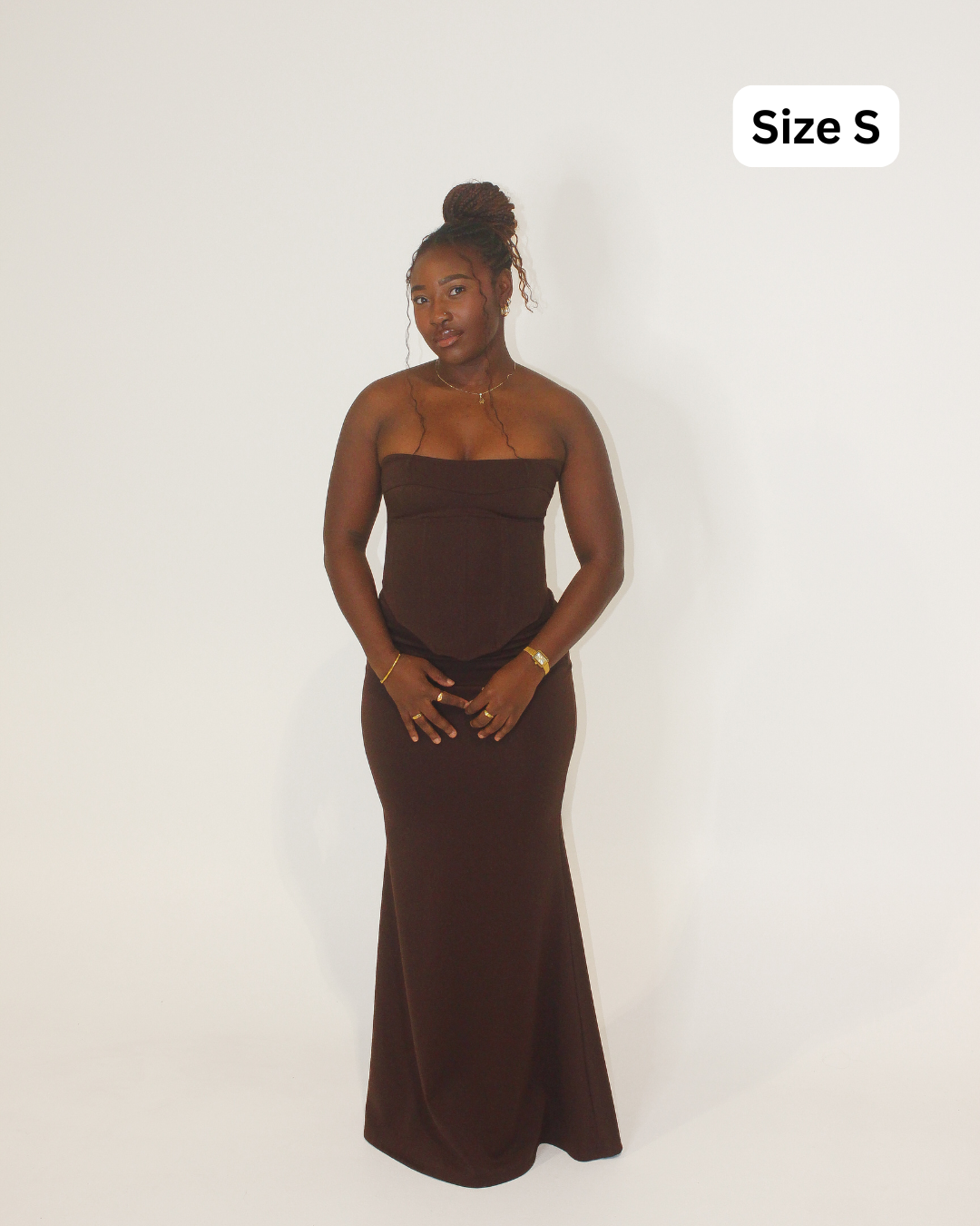 Hntr The Label Louie Gown Brown
