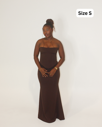 Hntr The Label Louie Gown Brown