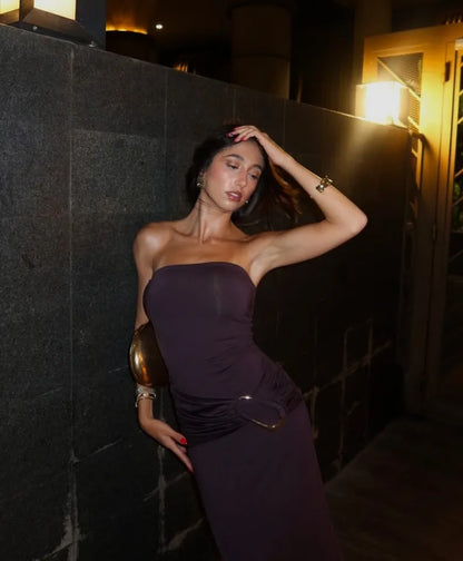 Kookai Torin Trim Brown Maxi