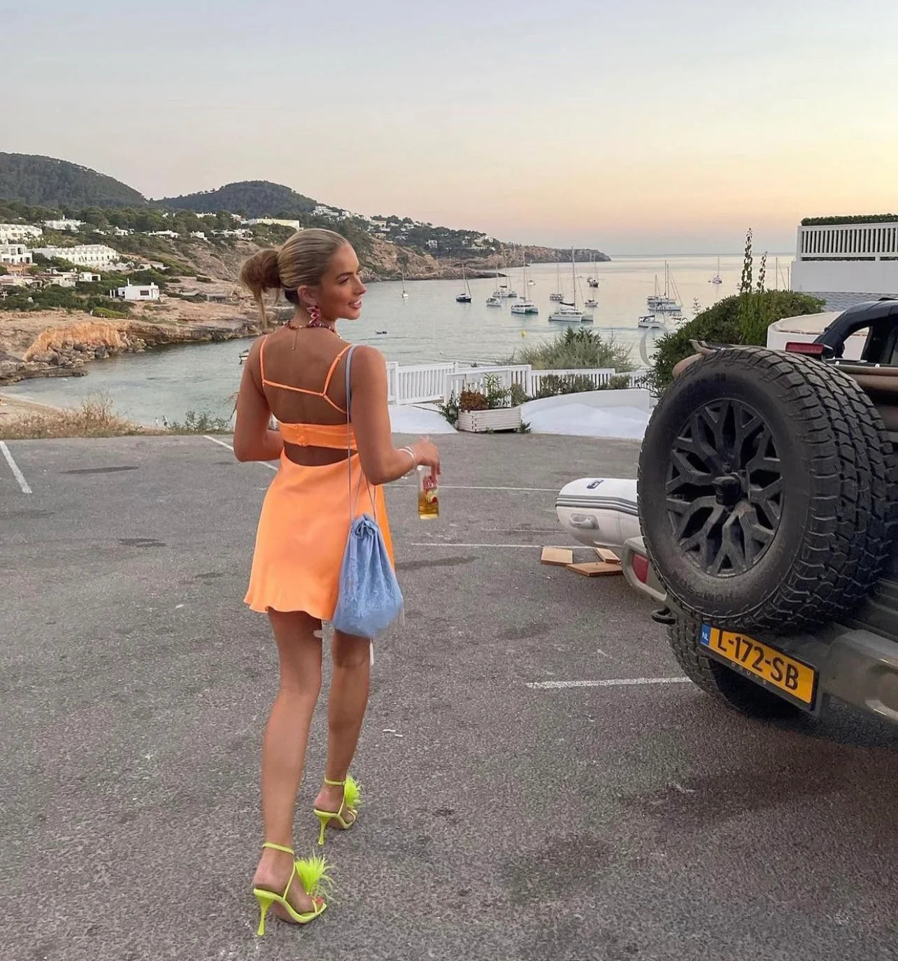 Zara Orange Satin Slip